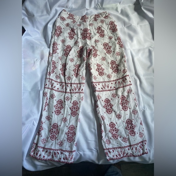 Anthropologie Ett Twa Jadida Embroidered Linen Blend Fully Lined Pant 4 TALL - Picture 8 of 10